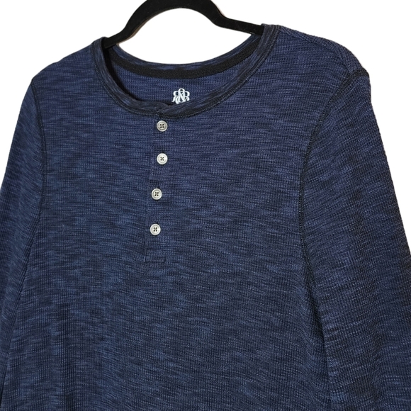 Rock and Republic XL Tall Navy Blue Long Sleeve Henley Shirt - Picture 12 of 15